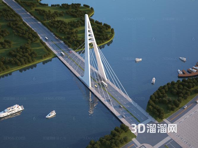 现代 桥3d模型